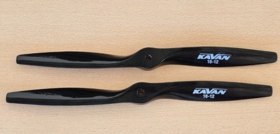 2x KAVAN Wooden Black Colored RC Airplane Propeller 16x12