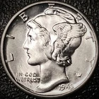 1943 Mercury Dime - BU - 90% Silver Winged Liberty 10C