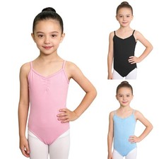 Kids Girls Leotard Festival Bodysuit Ballet Jumpsuit Mesh Patchwork Back Dance