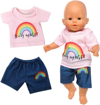 Sommerkleidung Set für Puppen: Regenbogen Outfits, 35-43 cm Puppen