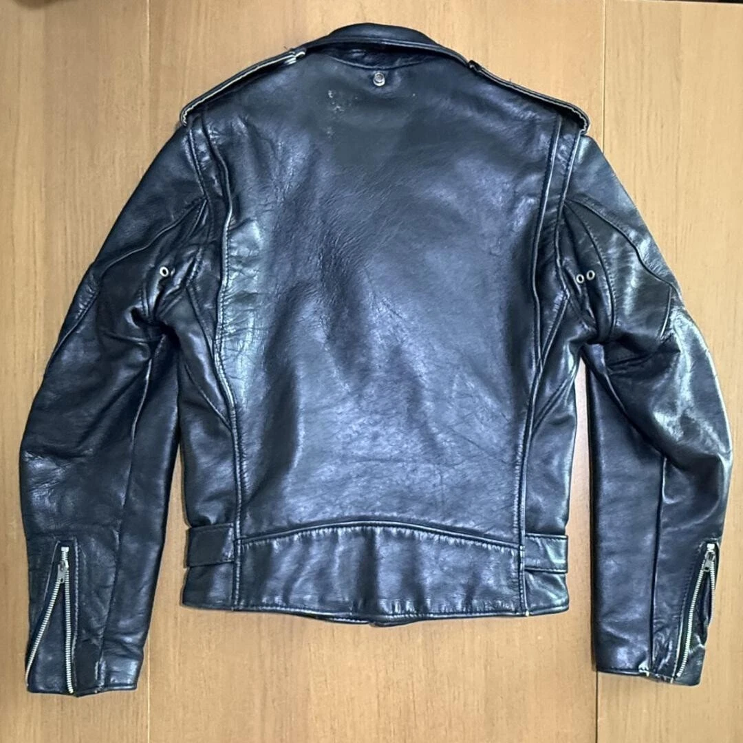 Chaqueta de cuero negra Schott Perfecto 618 Double Riders talla 34