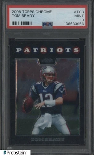 2008 Topps Chrome #TC3 Tom Brady New England Patriots PSA 9 MINT