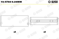 Glyco Kurbelwellenlager FüR Mercedes-Benz Vario Kipper 72-4760 0.25Mm