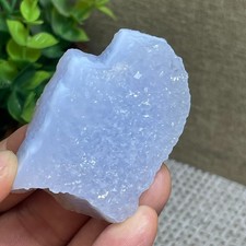 57g blue chalcedony rough chunk stone lace silk striped stone decoration E5545