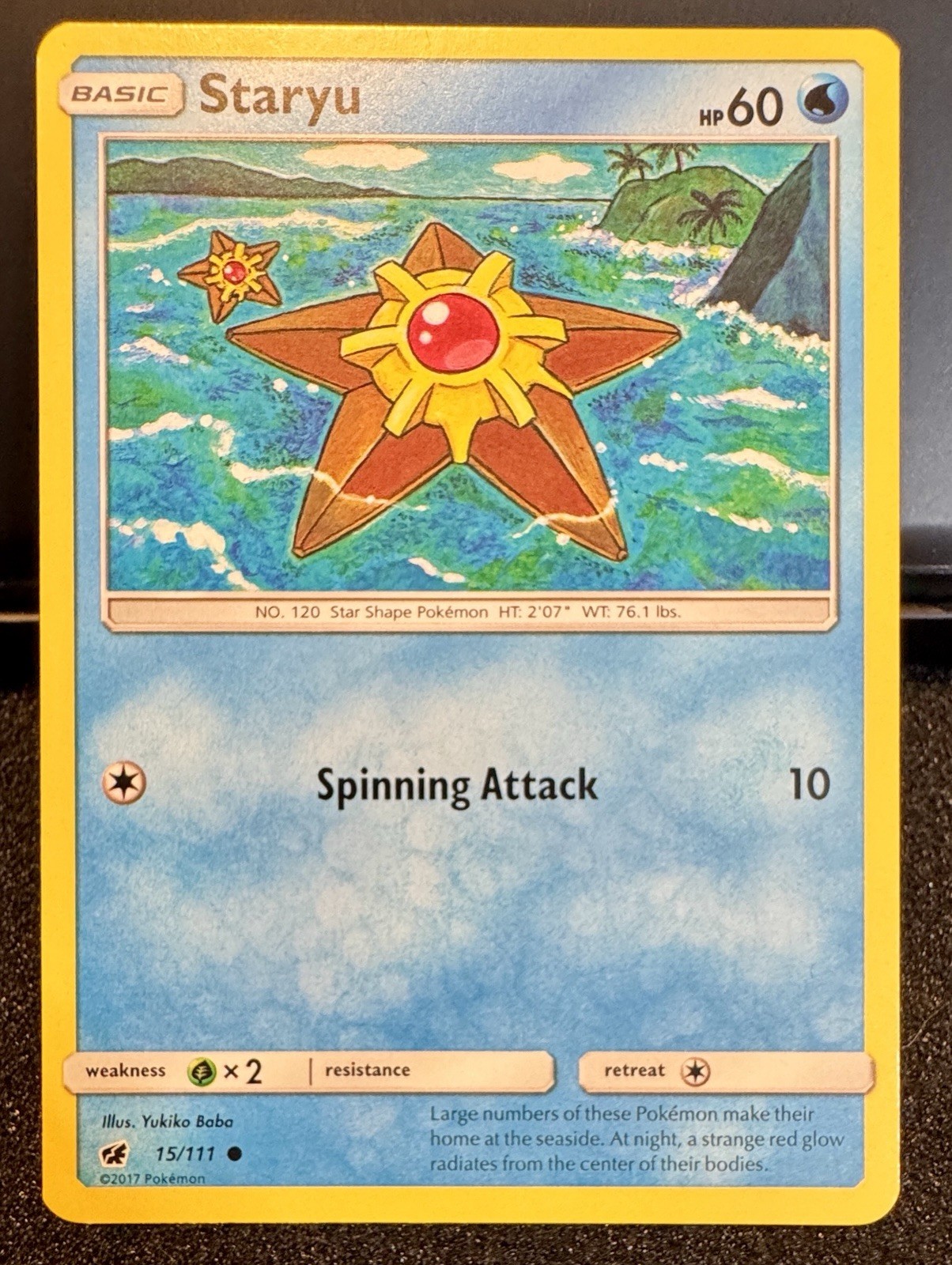 Staryu Common SM - Crimson Invasion 15/111 LP English Pokemon Card