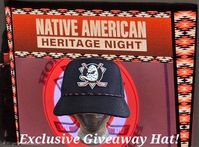 Anaheim Ducks Hat Cap 11/19/25  ROPE HAT Native American Night Limited 10k