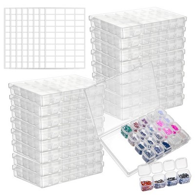 16 Pack 448 Slots Diamonds Painting Storage Containers Bulk, 28 Grids Bead Or...