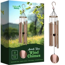 Nature’s Melody Wind Chimes 6 Tubes B Pentatonic Rustproof Aluminum