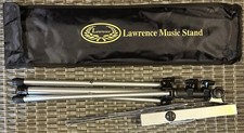 LAWRENCE MUSIC STAND - SILVER METAL - BLACK CARRY BAG
