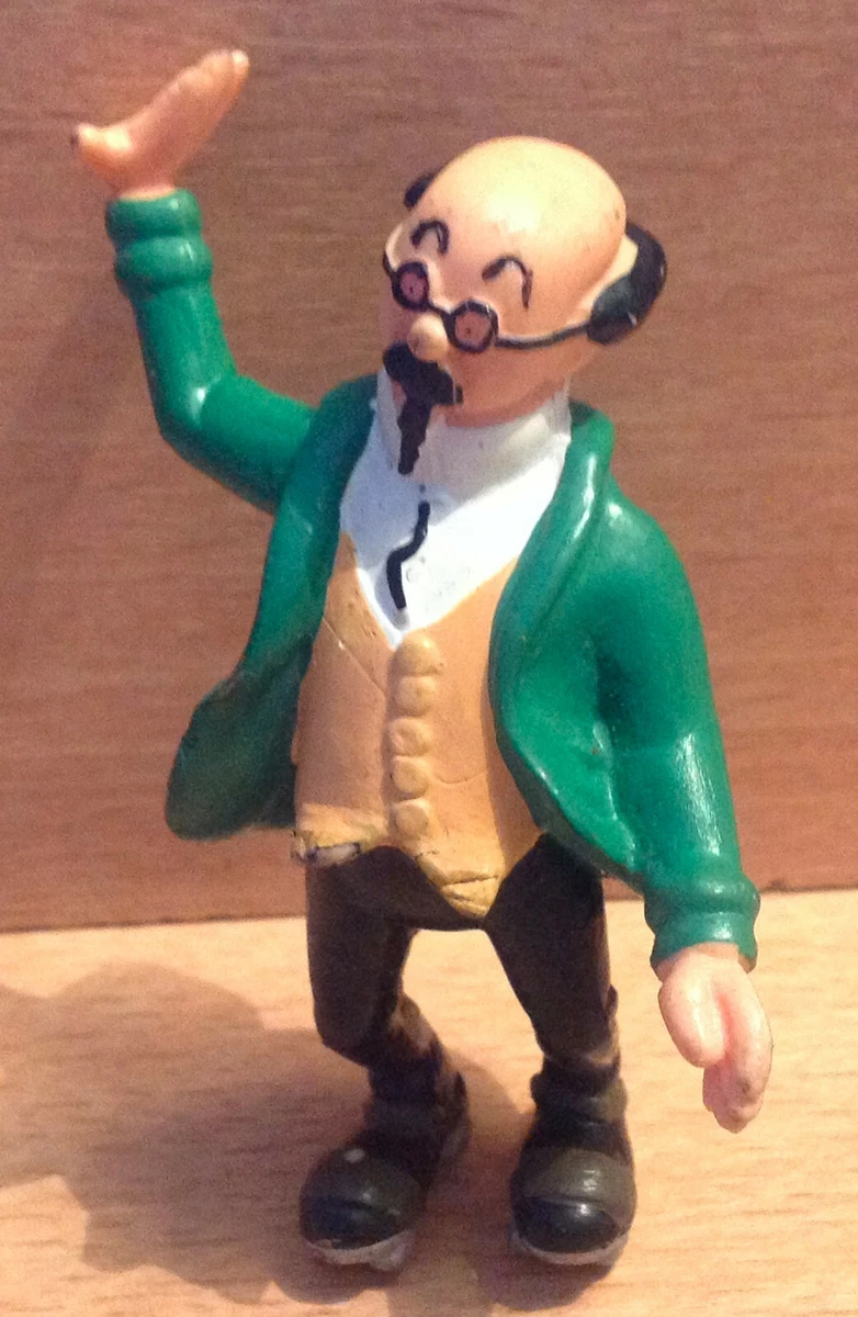 FIGURINE PVC PLASTOY TINTIN KUIFJE HERGE 1994 LE PROFFESSEUR TOURNESOL PATINEUR
