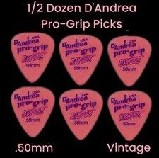 D'andrea Pro-Grip BRITES Guitar Picks Peach 0.50mm, 1/2 Dz Vintage Picks