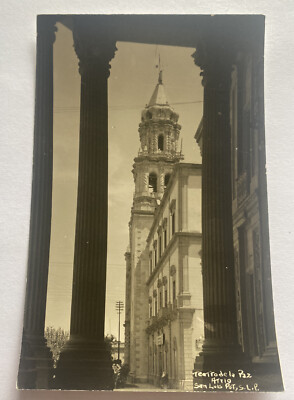 Vintage RPPC Postcard ~ Teatro de la Paz Atrio ~ San Luis Potosi SLP Mexico