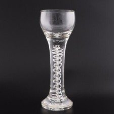 Josephinenhutte Wine Glass with Opaque Twist Stem c1900