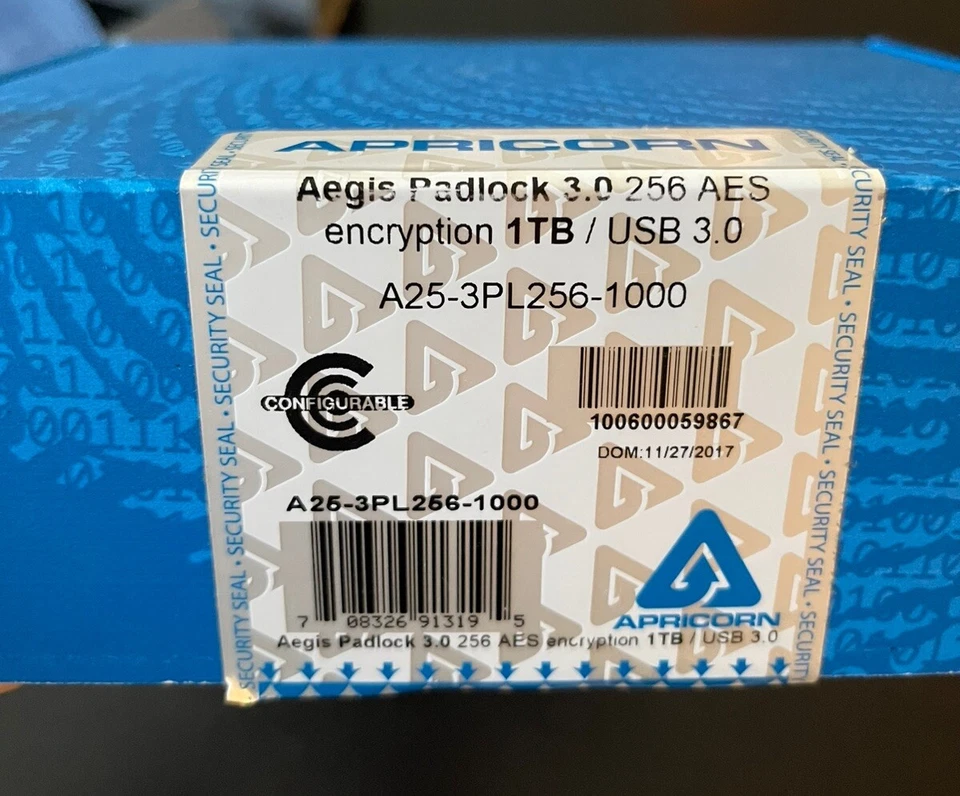 Apricorn 1TB Aegis Padlock USB 3.0 - Image 2 of 4
