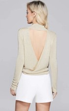 NWT GUESS by Marciano Women's Megan Metallic Mock-Neck Sweater size M top