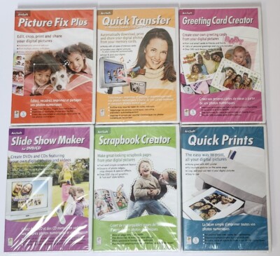 ArcSoft Slide Show Maker, Greeting Card Creator, Picture Fix Plus Bundle Sealed