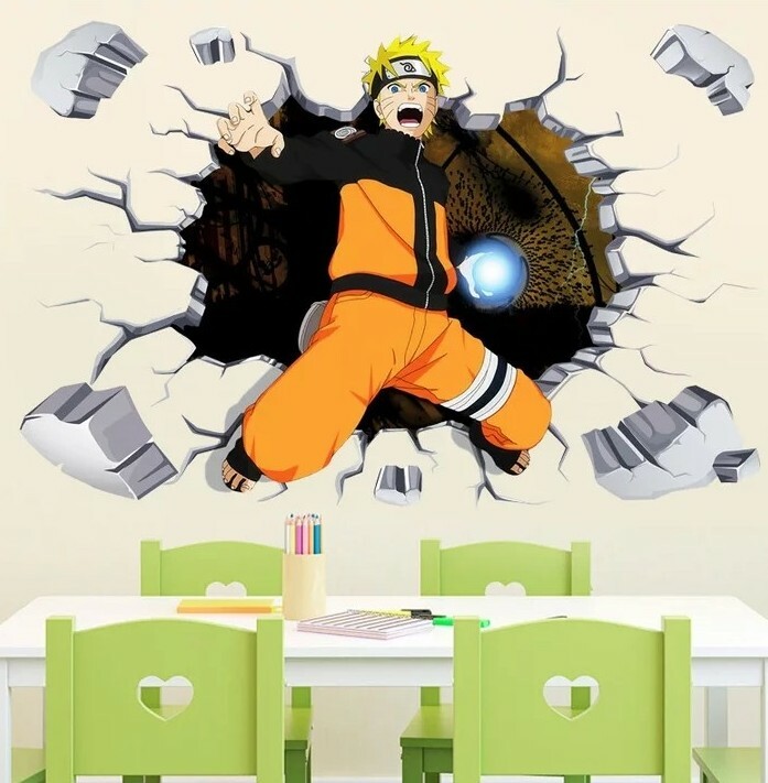 Stickers Naruto 60x90 cm cadeau idéal pour anniversaire ado fan de culture japonaise et manga
