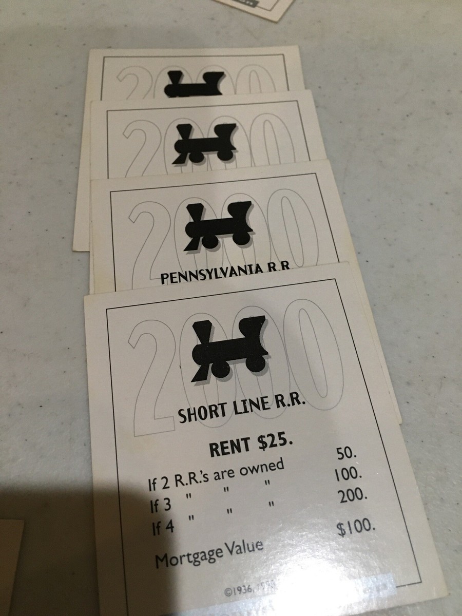 MONOPOLY Millennium Edition Replacement Property Cards Complete