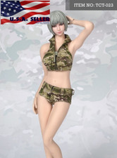 1/6 Combat Camo Clothes Top Shorts For  12" PHICEN Hot Toys Female Figure ❶USA❶