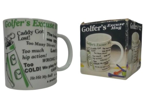 Golfers Excuse Funny Coffee Cup Mug Excuse Quotes 10 FL Oz Capacity + Box