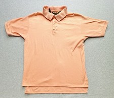 VINTAGE Eddie Bauer Polo Shirt Large Orange Golf Rugby Classic Preppy Mens