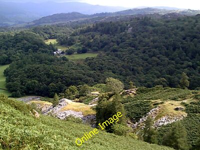 Photo 6x4 Looking down on Holme Ground Little Langdale As seen from a pat c2014