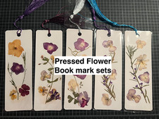 FRESH hand-made Pressed Flower book mark SETS No color enhanced With tassel
