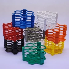19-Place Honeycomb Hexagonal Test Tube Holder Rack for Tubes, Vials Up To 18mm