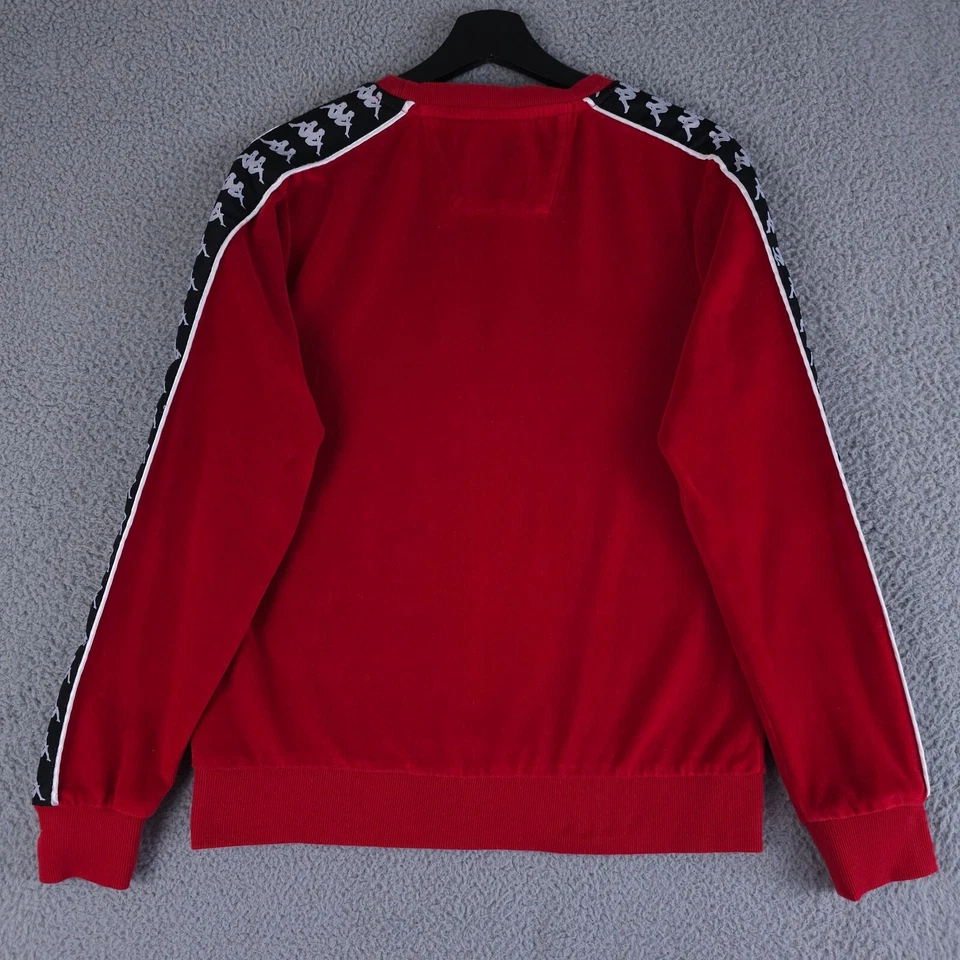 Sudadera Kappa Mujer Pequeña Rojo Terciopelo Mangas Grabadas Maglia Chándal Pista Foto 2 de 4