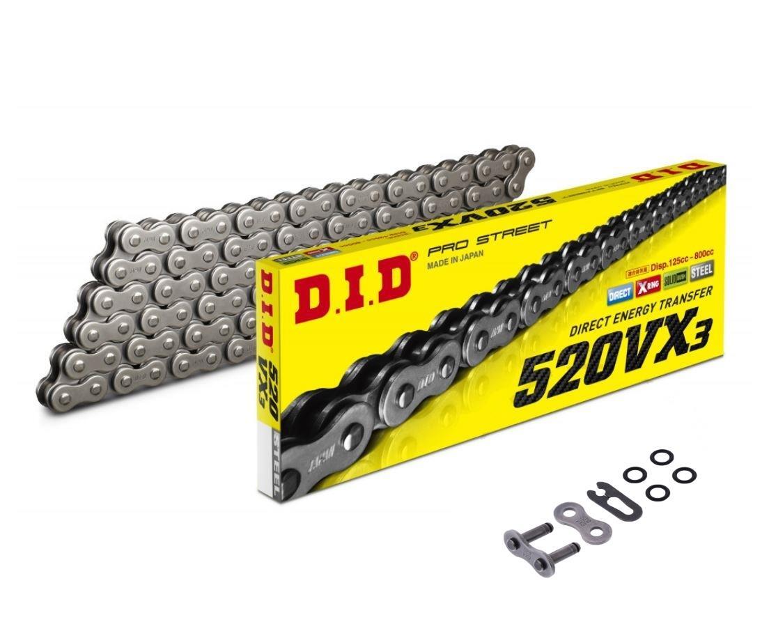 DID 520VX3 ATV X-Ring chain open pitch 520 / 92 links +clip lock