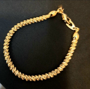 Authentic *STUNNING* 14k GOLD PLATED 7” DIAMOND CUT ROPE BRACELET 6mm **BRAND ** L11