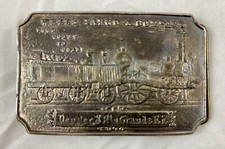 Denver Rio Grande RR Durango to Silverton Railroad Brass Belt Buckle Trains