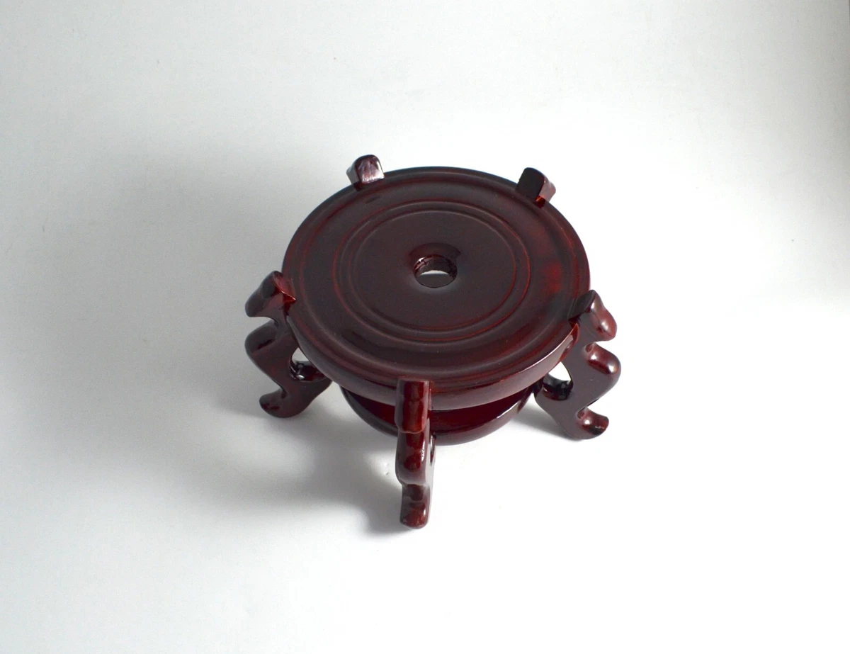 Alipis Base in Legno Intagliato per Vasi Espositore per Arredamento Casa in Stile Orientale Piedistallo in Legno per Supporto Decorativo e Oggetti Artigianali