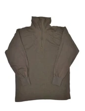 Military Base Layer Shirt Mens Medium Miltec 1/4 Zip Brown Pullover Long Sleeve