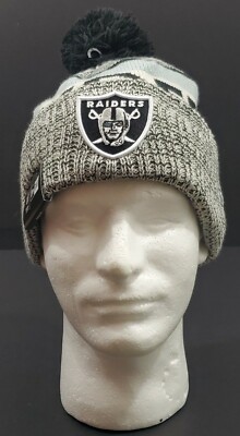 New Era Las Vegas Raiders Sport Knit Beanie, White/Black/Grey, Size OSFM