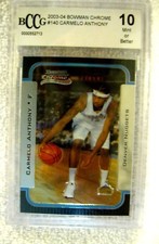 Carmelo Anthony RC 2003-04 Bowman Chrome Rookie Card#140 Graded Beckett BCCG10!