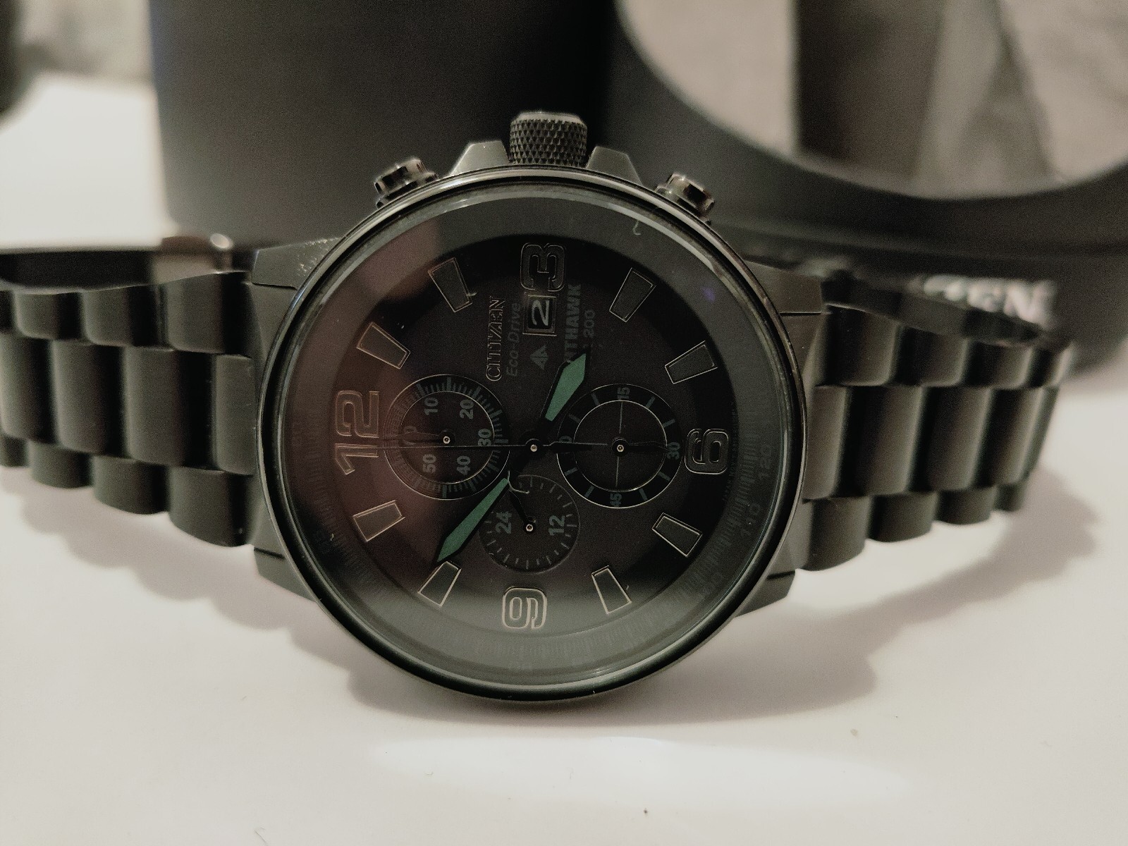 Citizen EcoDrive Nighthawk Promaster Chronograph Men's Watch Black CA029558E eBay