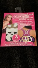 Glamourlines The Ultimate Bra Solution 2 PACKS OF 3 Black, White, and Tan