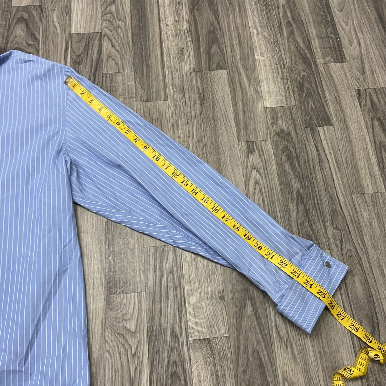 CALVIN KLEIN Button Down Collared Blue Striped Dr… - image 8