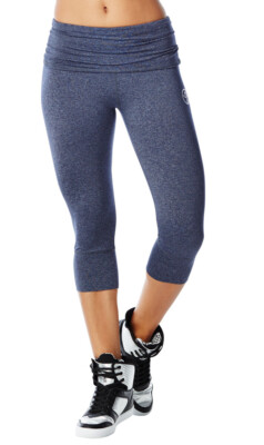 Zumba So Bootyful Capri Leggings - Let's Go Indigo -  size XS & Small   ~ New!