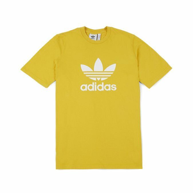 SHIPPING eBay Adidas Trefoil XL FREE Tribe Men\'s BNWT Yellow/White T-Shirt Originals |