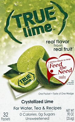 TRUE CITRUS TRUE LEMON DRINK MIX, CRYSTALLIZED LIME, 32 PACKETS