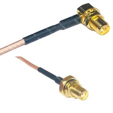 RG316 RP-SMA FEMALE ANGLE to SMA Female O-Ring RF Cable Rapid-SHIP LOT