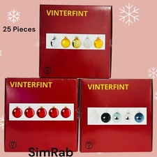 IKEA Christmas Decoration 25 Pack Ornament Glass 1 " New , Choose Color 