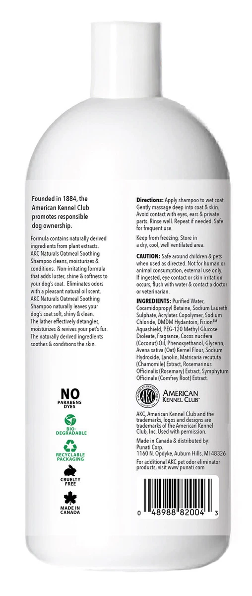 Akc oatmeal store soothing shampoo