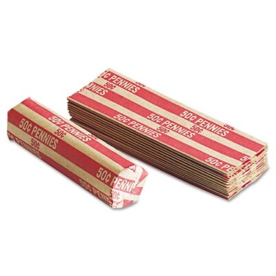 100  One Cent - Penny Pop-Open Flat Paper Coin Wrappers  tubes for pennies