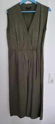 TIGHA Damen Einteiler Overall Jumpsuit Culotte Grün Khaki L M