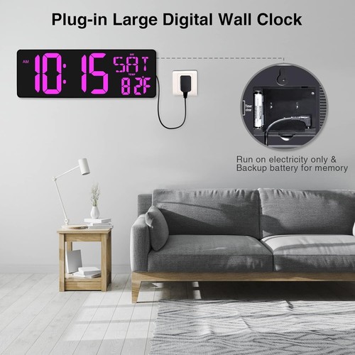17.2-Inch Digital Timer Clock - Remote-Controlled with Brightness & Time Display - Picture 9 of 9