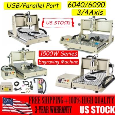 USB Engraving Machine CNC 6090 Router 4 Axis Engraver Milling 1.5kW + Controller