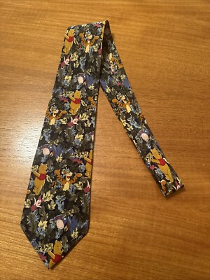 Pooh Krawattenhalter - 100% Seide - 90er Vintage - Neuheit - Waldferkel Tiger Eeyore